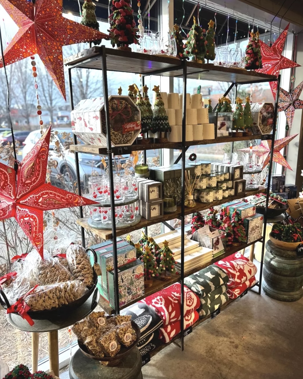 Holiday decor and gifts on display at Patina gift shops